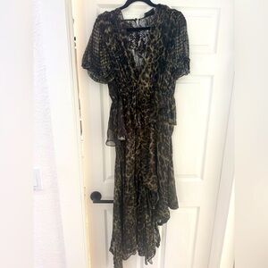 Preen by Thornton Bregazzi Asymmetrical Leopard Print Dress